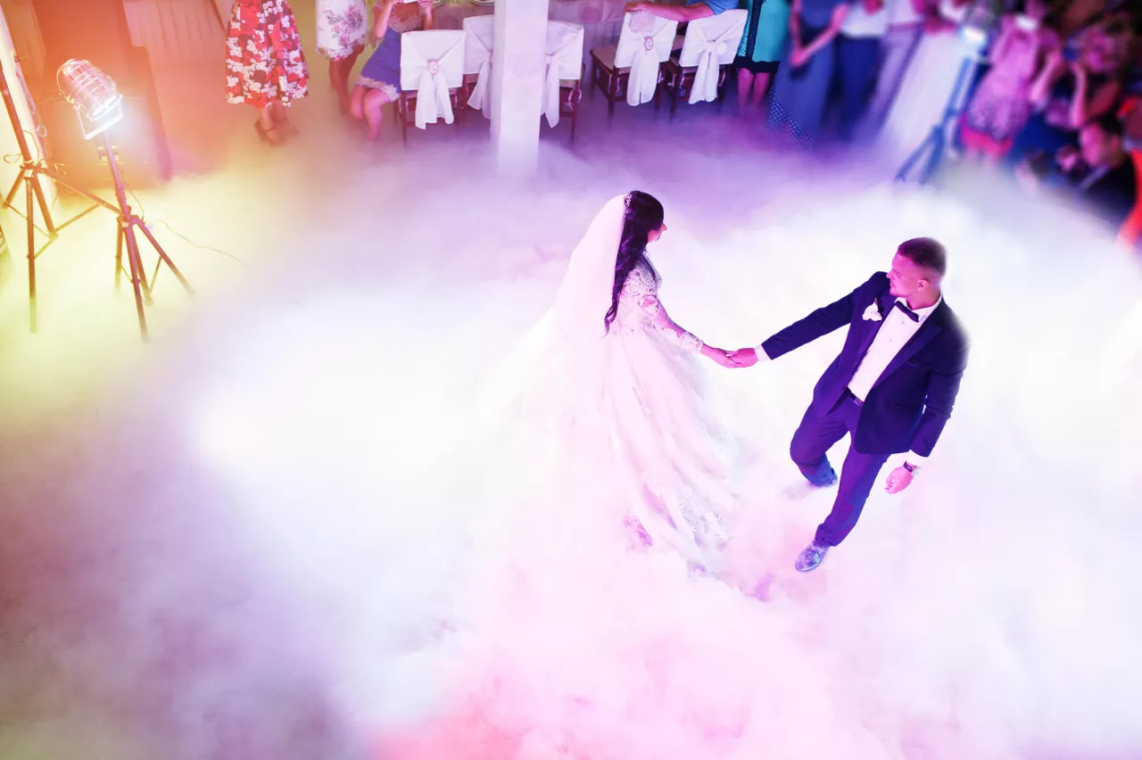 Couple dancing at a wedding